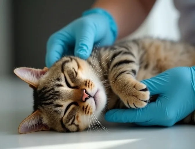 Specialist carefully handling a deceased cat with dignity in Canadian